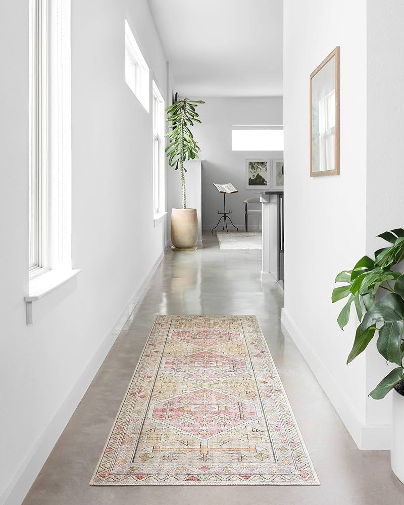 Loloi II Skye Collection SKY-04 Gold / Blush, Traditional 7'-6" x 9'-6" Area Rug | Amazon (US)
