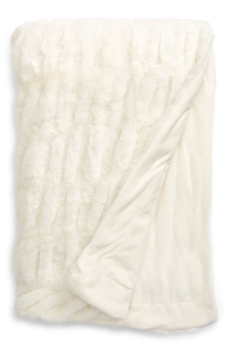 Ruched Faux Fur Throw Blanket | Nordstrom | Nordstrom