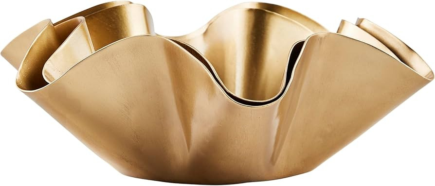 Mud Pie Nested Ruffle Bowls; Small 4 1/4" X 12" Dia | Large 4 1/2" X 13 1/2" Dia | Amazon (US)