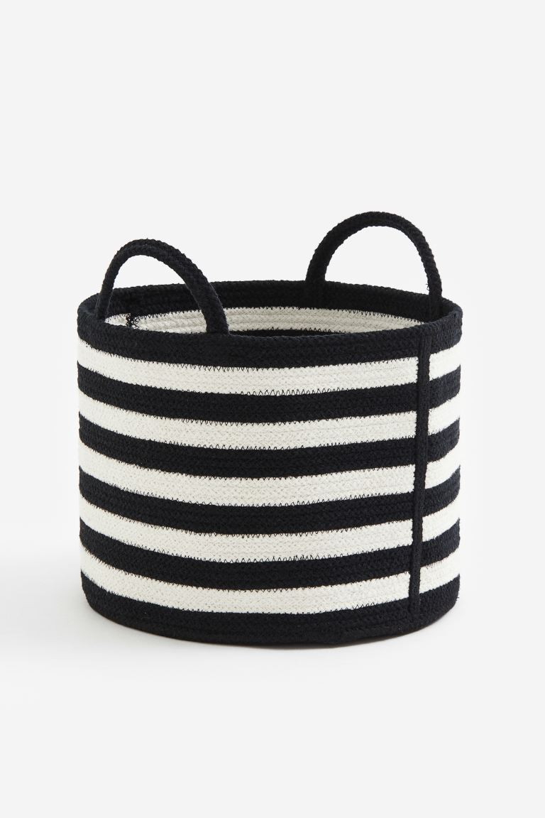 Cotton Storage Basket - Black/striped - Home All | H&M US | H&M (US + CA)