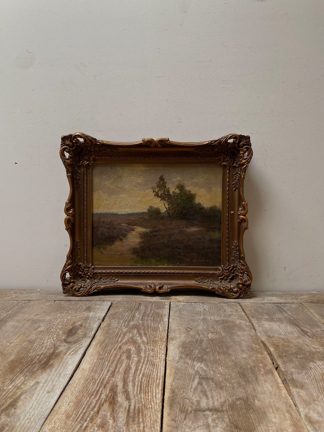 Antique moody country oil painting, antique dark landscape oil painting, antique Dutch, ornate ge... | Etsy (US)