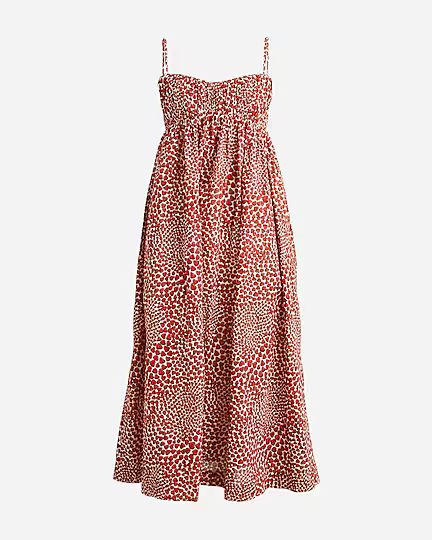 Empire-waist midi dress in strawberry swirl print | J.Crew US