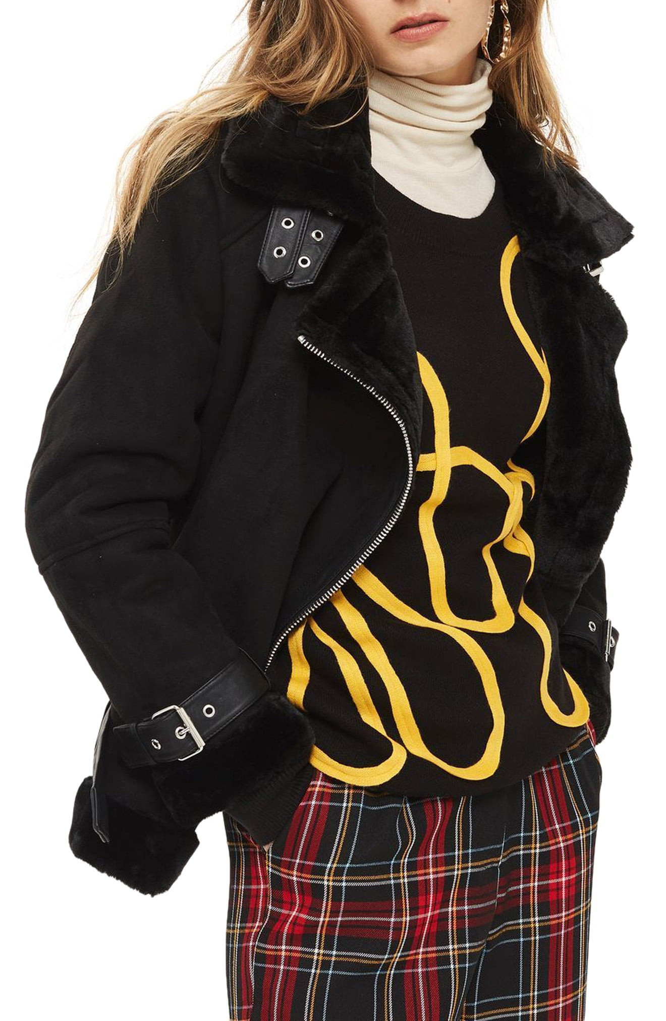 Faux Shearling Biker Jacket | Nordstrom