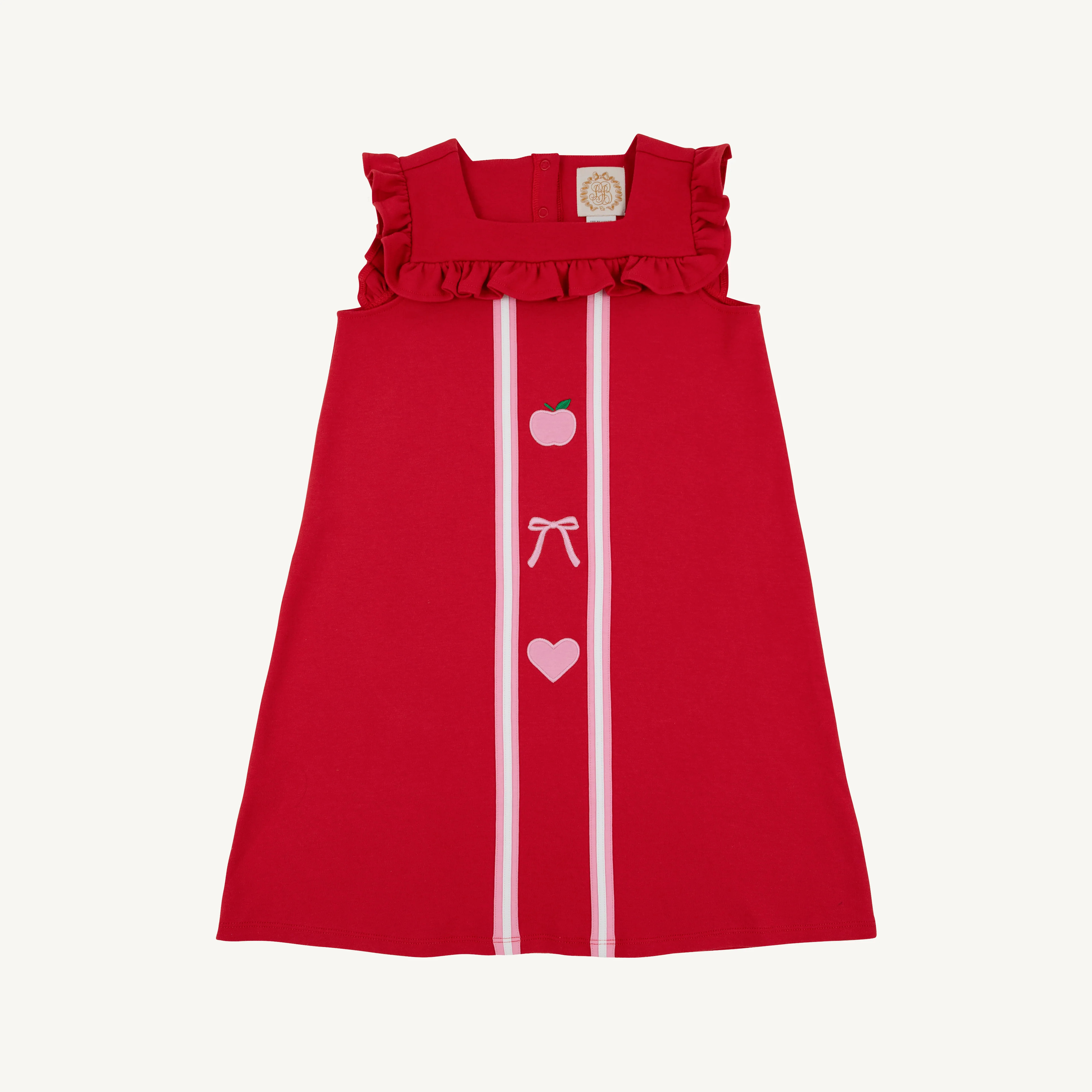 Darla Dress - Richmond Red & Hamptons Hot Pink with Appliques | The Beaufort Bonnet Company