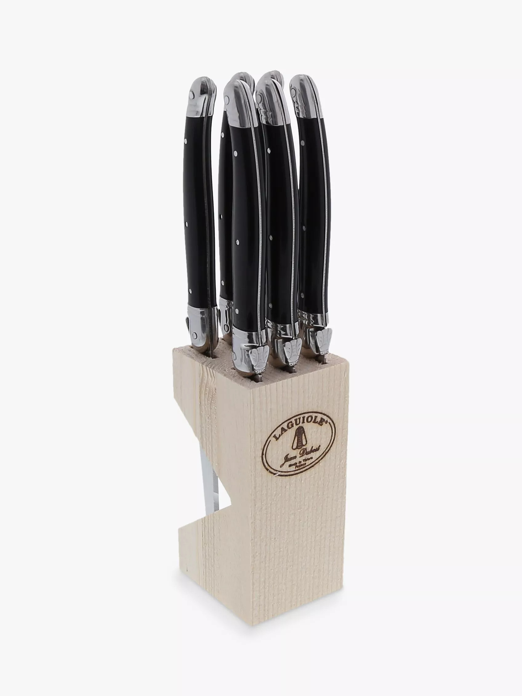 Laguiole Stainless Steel Steak Knives & Filled Knife Block, Set of 6 | John Lewis (UK)