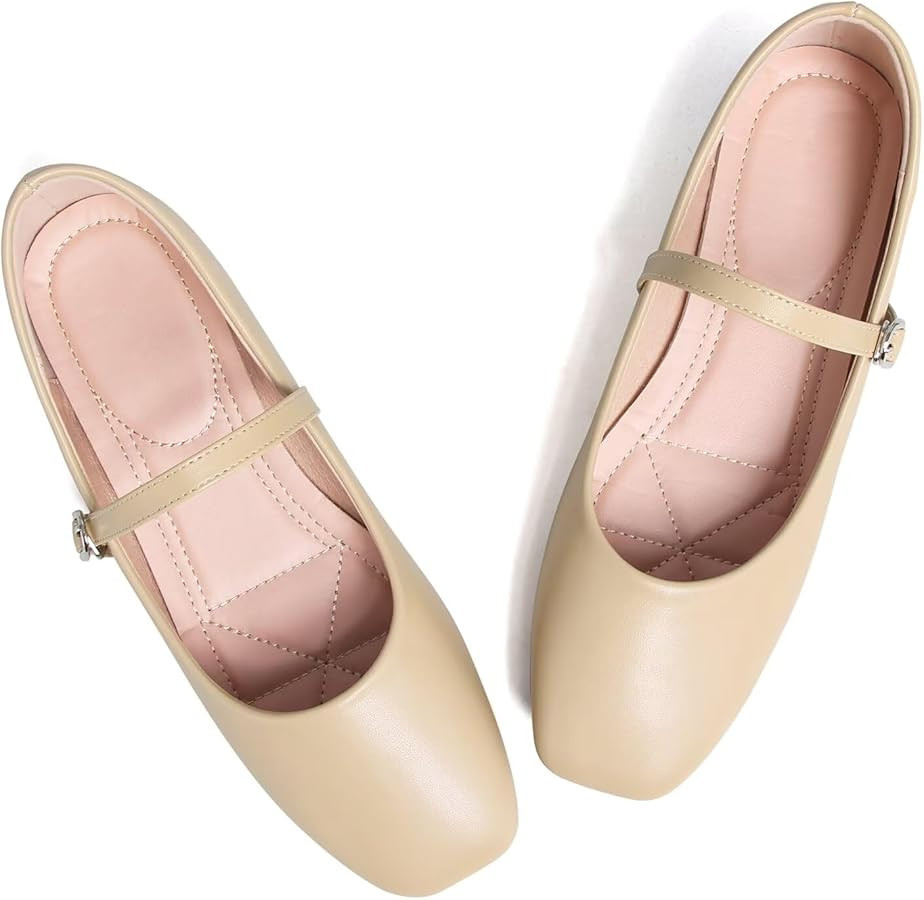 LUXINYU Women's Slip on Flats,Classy Round Toe Solid Classic Mary Jane Ballet Dance Shoes Soft Co... | Amazon (US)