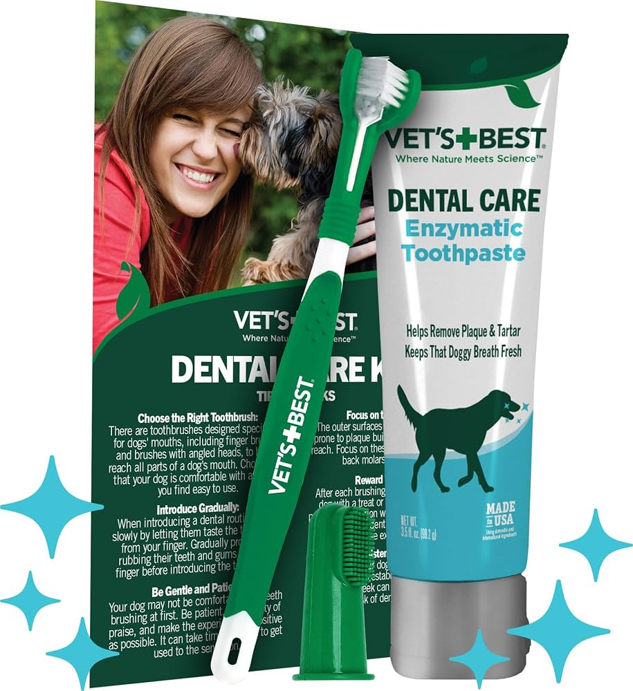 Vet's Best Dog Toothbrush & Enzymatic Toothpaste Kit - Teeth Cleaning - Made with Natural Ingredi... | Amazon (US)