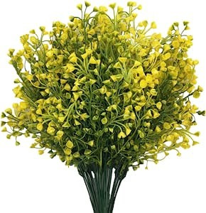 PASYOU Artificial Greenery, Plastic Plants Fake Bell Grass Flowers Lifelike Patio Yard Corridor I... | Amazon (US)