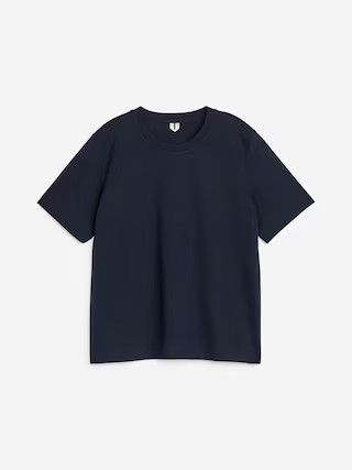 PEARL Heavyweight T-Shirt – Dark Blue – Women – ARKET GB | Arket UK