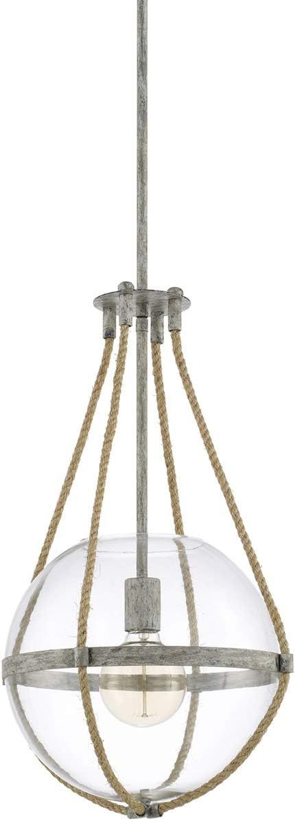 Capital Lighting 327413MS Beaufort - 13.25" One Light Pendant, Mystic Sand Finish with Clear Glas... | Amazon (US)