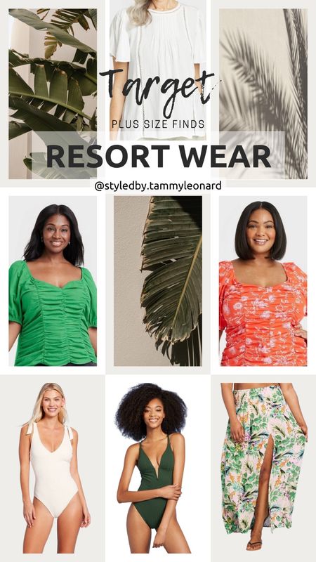 Styledby.tammyleonard curated resort wear favorites from Target. Plus size inclusive puff sleeve tops, flowy tropical print swim suit cover up, and flattering one piece bathing suits. #target #resortwear

#LTKswim #LTKunder50 #LTKtravel