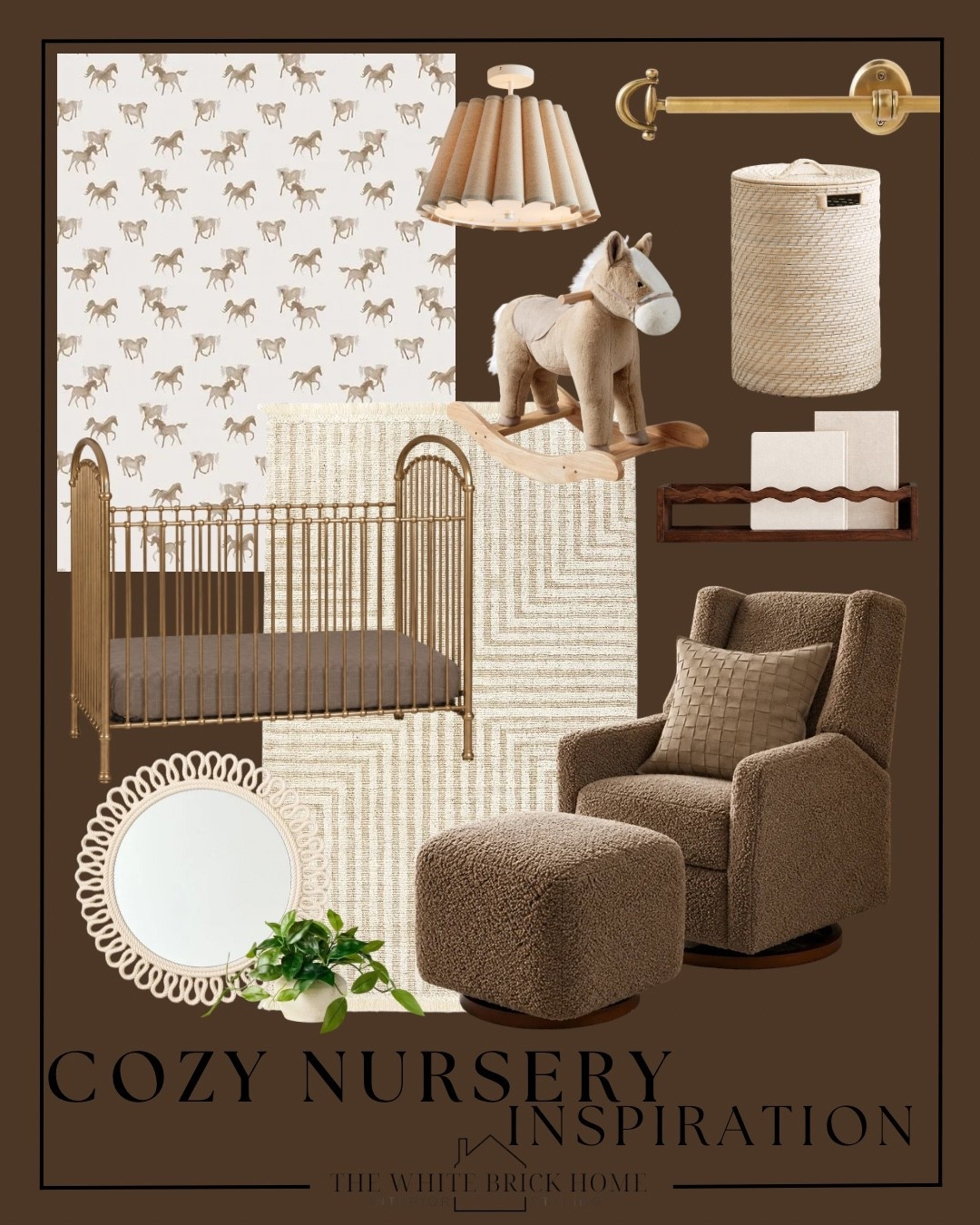 I love this wallpaper for a nursery - pair it with chocolate browns and brass for the coziest, cutest baby girl nursery design! 

Nursery, nursery decor, nursery ideas, nursery finds, nursery wallpaper, baby girl, baby girl nursery, nursery decor ideas, home decor, home design, nursery ideas, crib, brass crib, nursery rocker, nursery glider, nursery decor ideas, home design, nursery rug, girls room, girls bedroom, western themed nursery, horse nursery, nursery lighting, wayfair, pottery barn, pottery barn baby, McGee and co, target