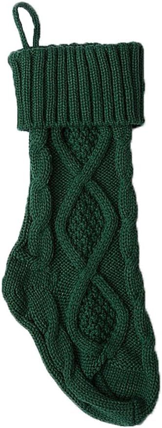 Universalgoods Christmas Stocking Chunky Knit Stocking Large (Green) | Amazon (US)