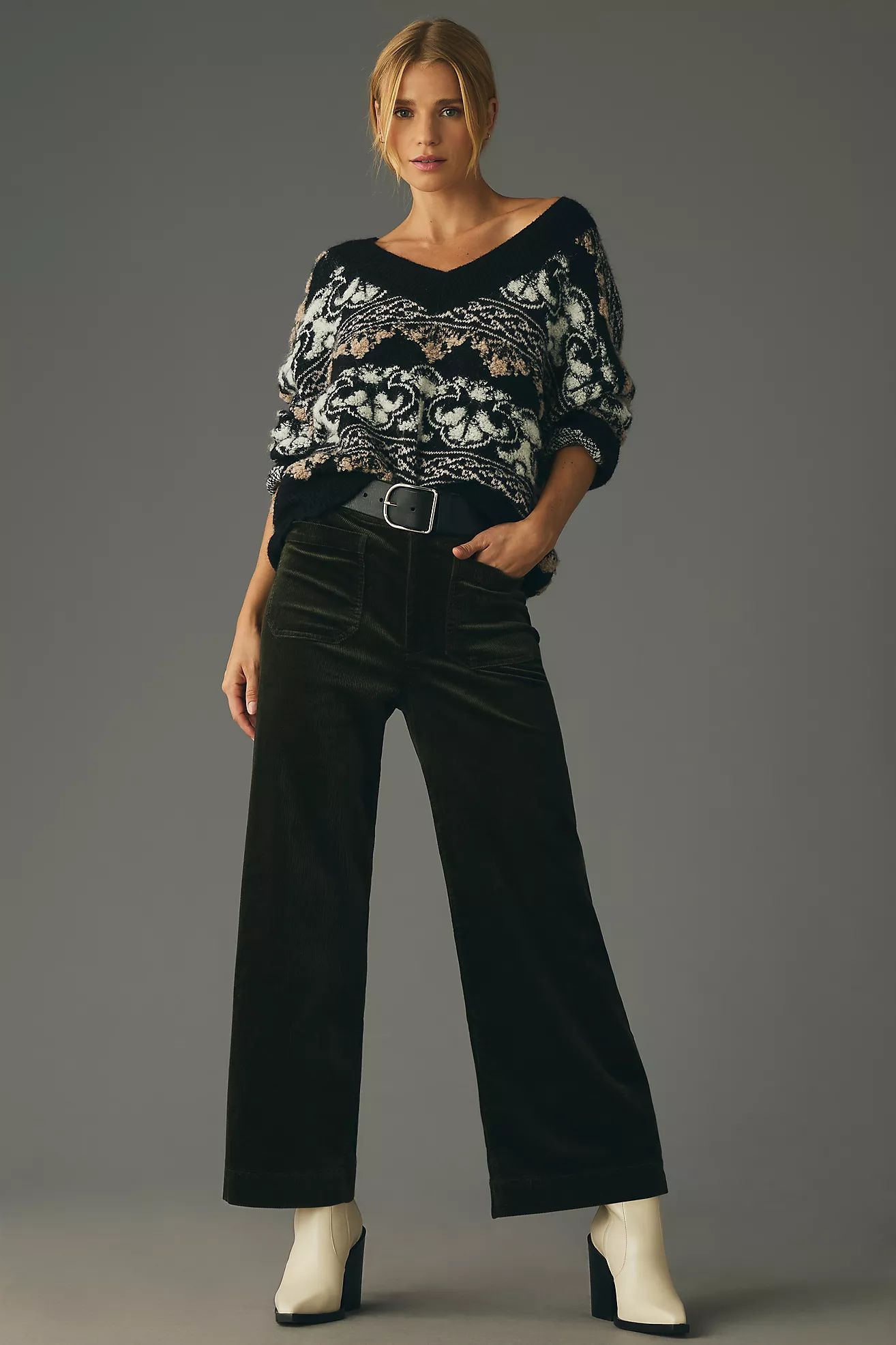 The Colette Cropped Wide-Leg Corduroy Pants by Maeve | Anthropologie (US)