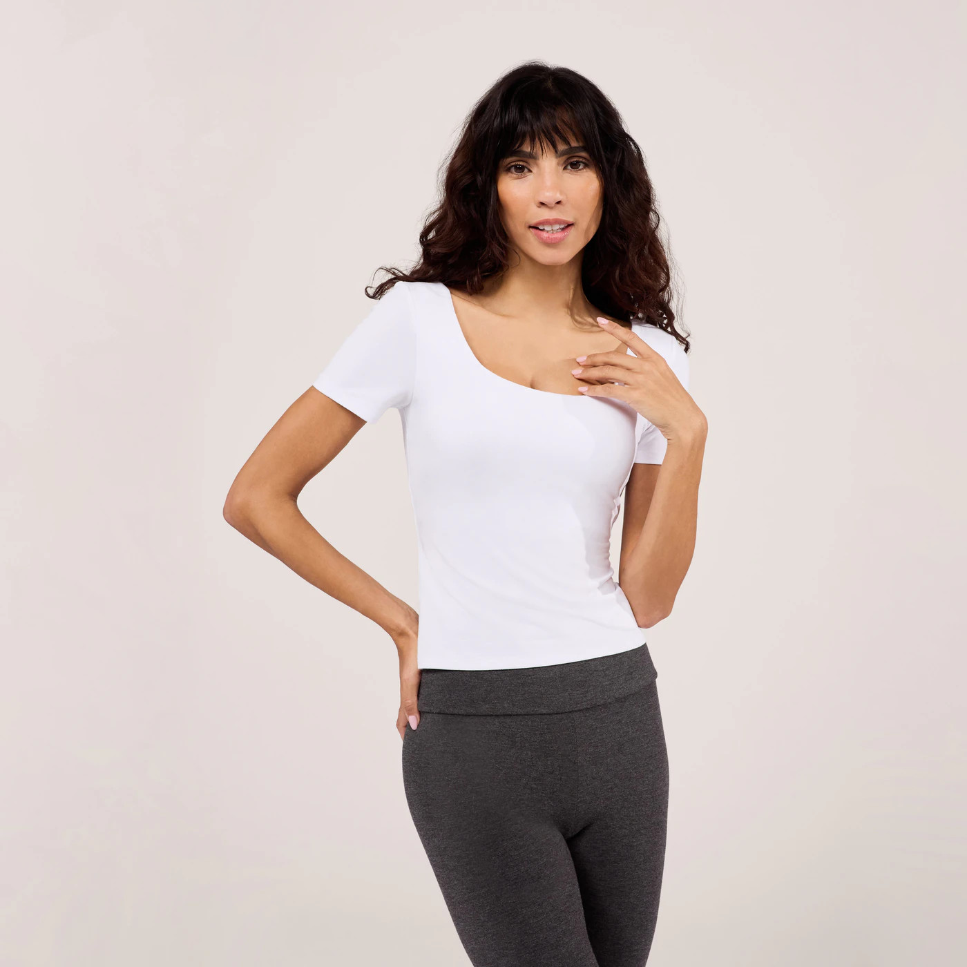White Lightweight Short Sleeve Top - LOVALL | LOVALL