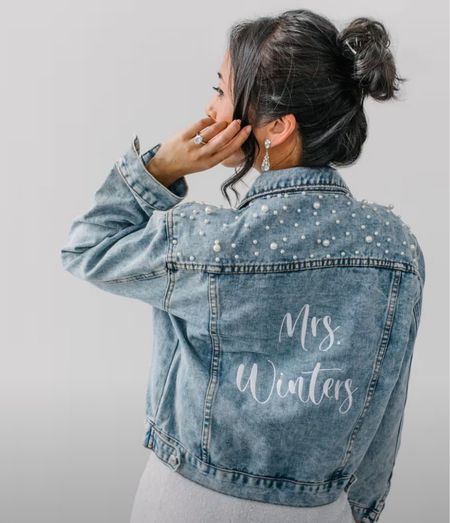 If you are looking for a chic party outfit ideas for your pre wedding events. You need to check out this stunning denim jacket. For the bride that's oh-so-chic, check out this beautiful denim short you can dress up with a cute bridal jacket for your bachelorette party! Comfortable jacket are a Bride to Be’s favorite fashion piece for all your Bach looks! engagementoutfit #bridestyle #bridefashion #bridalshoweroutfitideas #elegantdress #engagementphotooutfit #bridetobe #2023bride #instabride  #whitedress #wedding #bridalwear #instabride #bridegroom #bridaljacket

#LTKStyleTip #LTKParties #LTKWedding