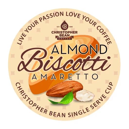Christopher Bean Coffee, Decaf, Amaretto Almond Biscotti K Cup Coffee Pods, 18 Count | Walmart (US)