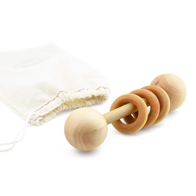 Wood Baby Rattle Teether by Homi Baby, Perfect Montessori Grasping Teething Toy for Babies, Handm... | Amazon (US)