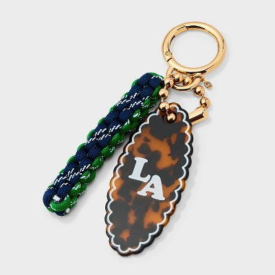 LA Handbag Charm Tortoise Print Keychain - Universal Thread™ Blue/Green | Target