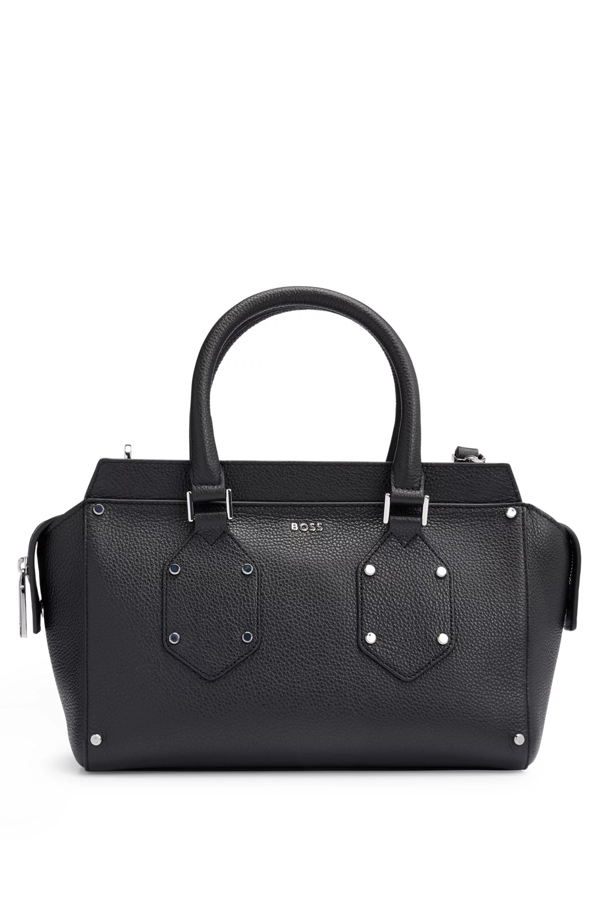 Grained-leather tote bag with branded hardware | Hugo Boss (US)