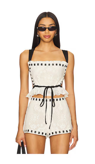 Charlotte Lace Top in Black | Revolve Clothing (Global)