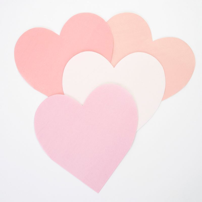 Meri Meri Pink Tone Large Heart Napkins | Target