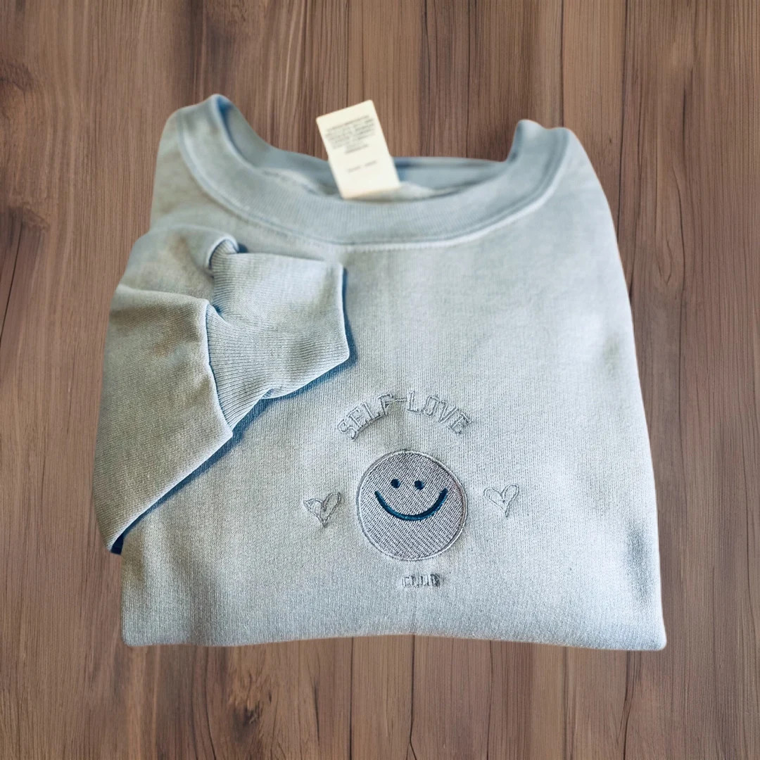 Self Love Club Sweatshirt, Embroidered Sweatshirt, Positive Vibes Sweatshirt, Positive Affirmatio... | Etsy (US)