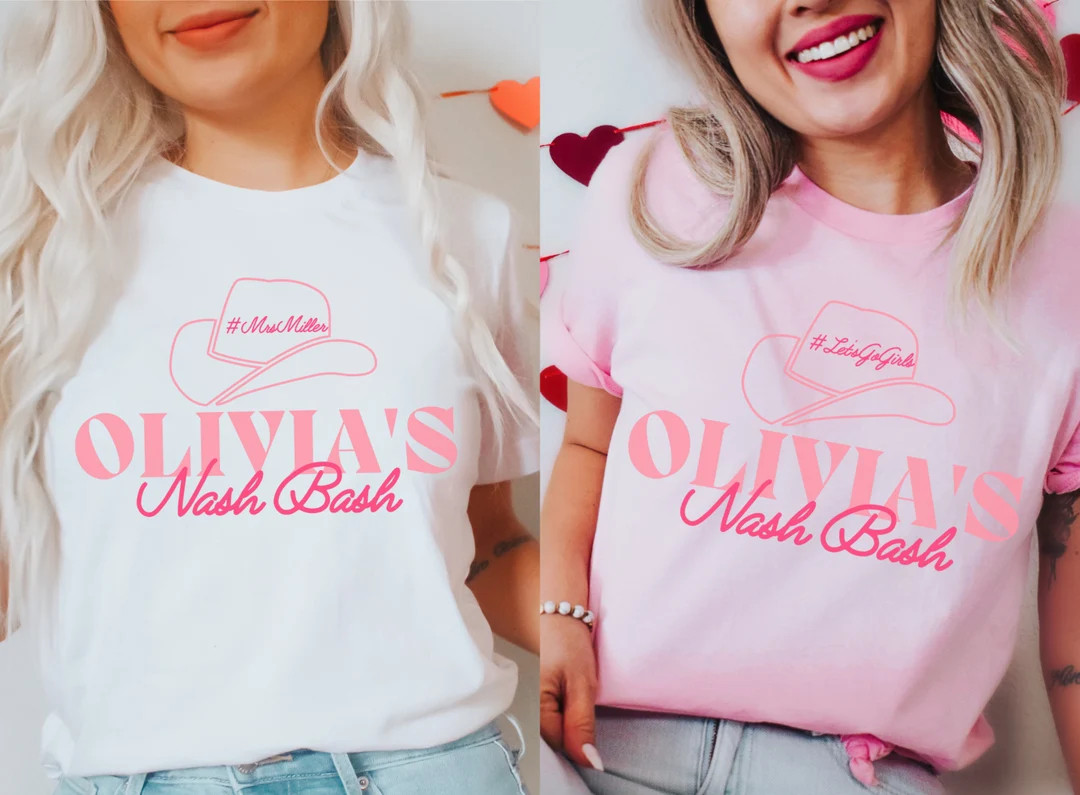 Nashville Bachelorette Shirts, Pink Cowgirl Bachelorette, Personalized Nashville Bachelorette Par... | Etsy (US)