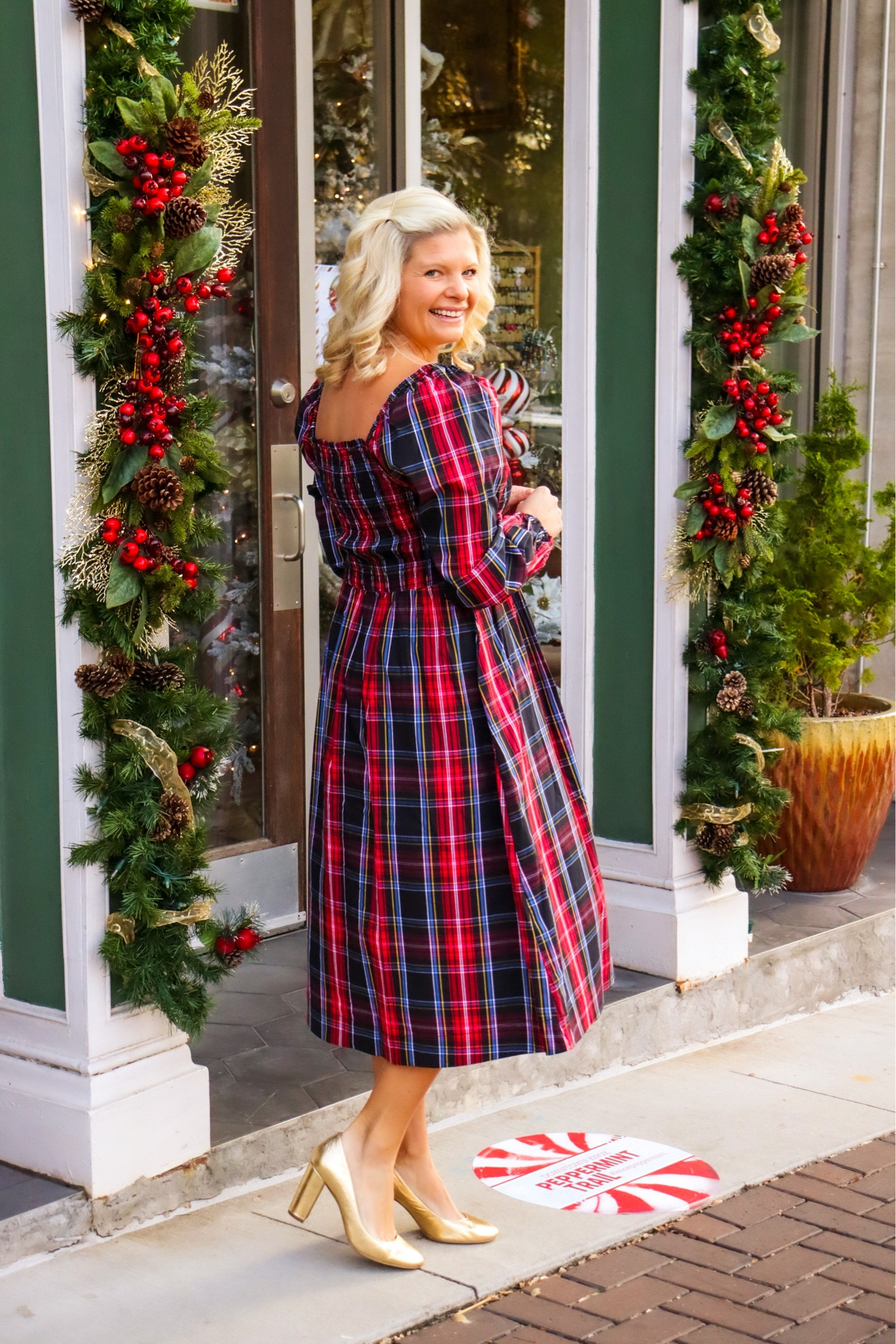 Everyday Cheer Red Plaid Maxi Dress