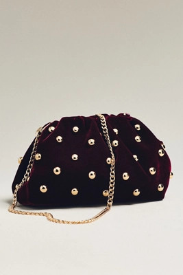 Maeve Velvet Studded Clutch | Anthropologie (US)