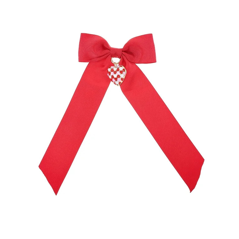 Way to Celebrate Valentine's Day Red Fabric Hair Bow, 1 Piece | Walmart (US)