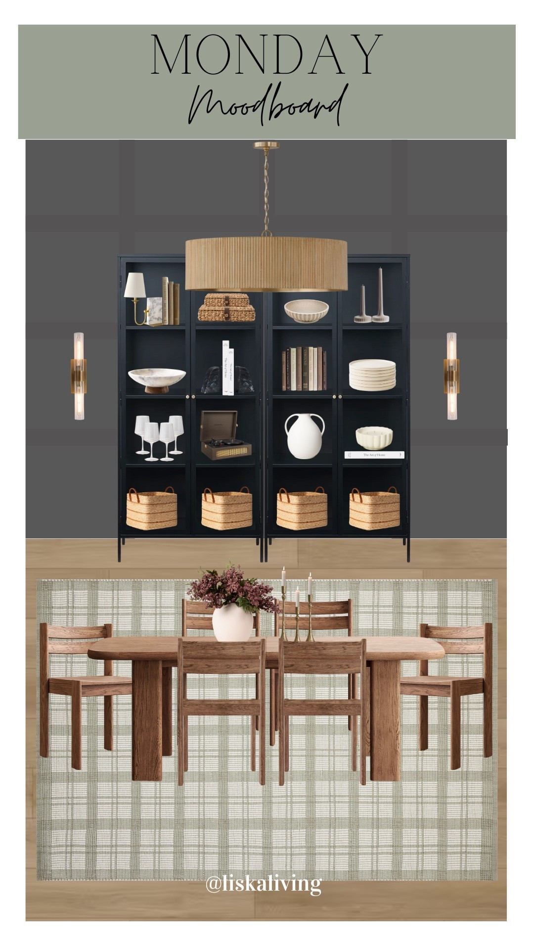 ✨MONDAY MOODBOARD - DINING ROOM✨

Mixing a little rustic with a little modern here. I LOVE this rug and wish I had a spot for it in my home. It’s a great neutral color and the pattern doesn’t feel too busy. Also, my jaw DROPPED when I saw the sale price on these cabinets! A steal for Black Friday!

Wall color here is Peppercorn by @sherwinwilliams

✨FOLLOW @liskaliving and @oakandolive_designs for more home styling inspo and curated moodboards like this one! Thanks for being here! 🤍

✨SAVE this post for later!
.
.
.
.
.
#mondaymoodboard #diningroom #diningroominspo #modernrustic #blackfriday

#LTKCyberWeek #LTKHome