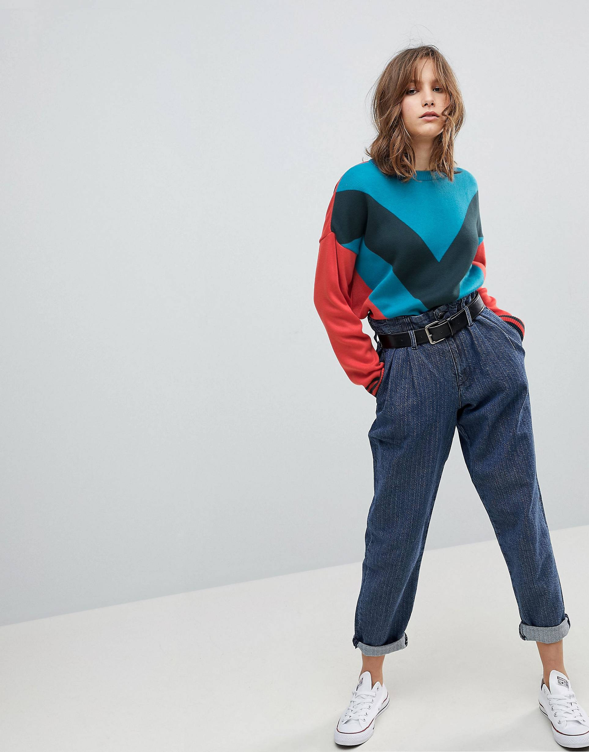 ASOS Sweater with Chevron and Tipping Detail | ASOS (Global)