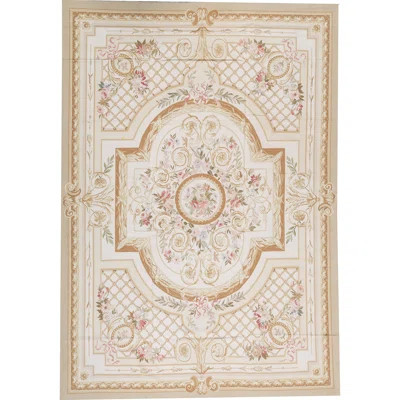 Hand-Knotted High-Quality Ivory and Beige Area Rug | Perigold