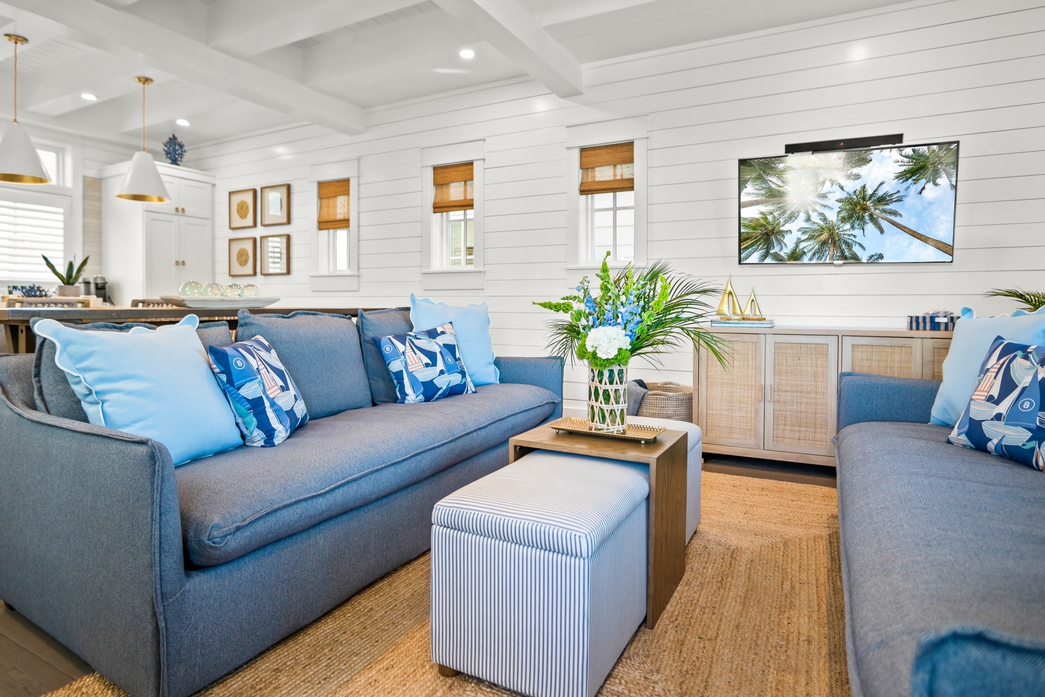 Soft neutrals, warm woods, and just a pop of coastal blue — the kind of living room that feels like an exhale. 🤍🌊

#LTKHome