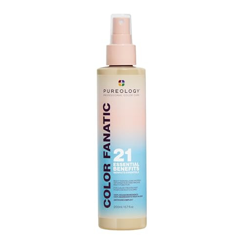 Pureology Color Fanatic Multi-Tasking Leave-In Spray, 21 Benefits for All Hair Types, Heat Protection, Detangling & Frizz Control, Infused with Coconut & Camellia Oils, Color Safe, Vegan, 6.7 Fl Oz | Amazon (US)