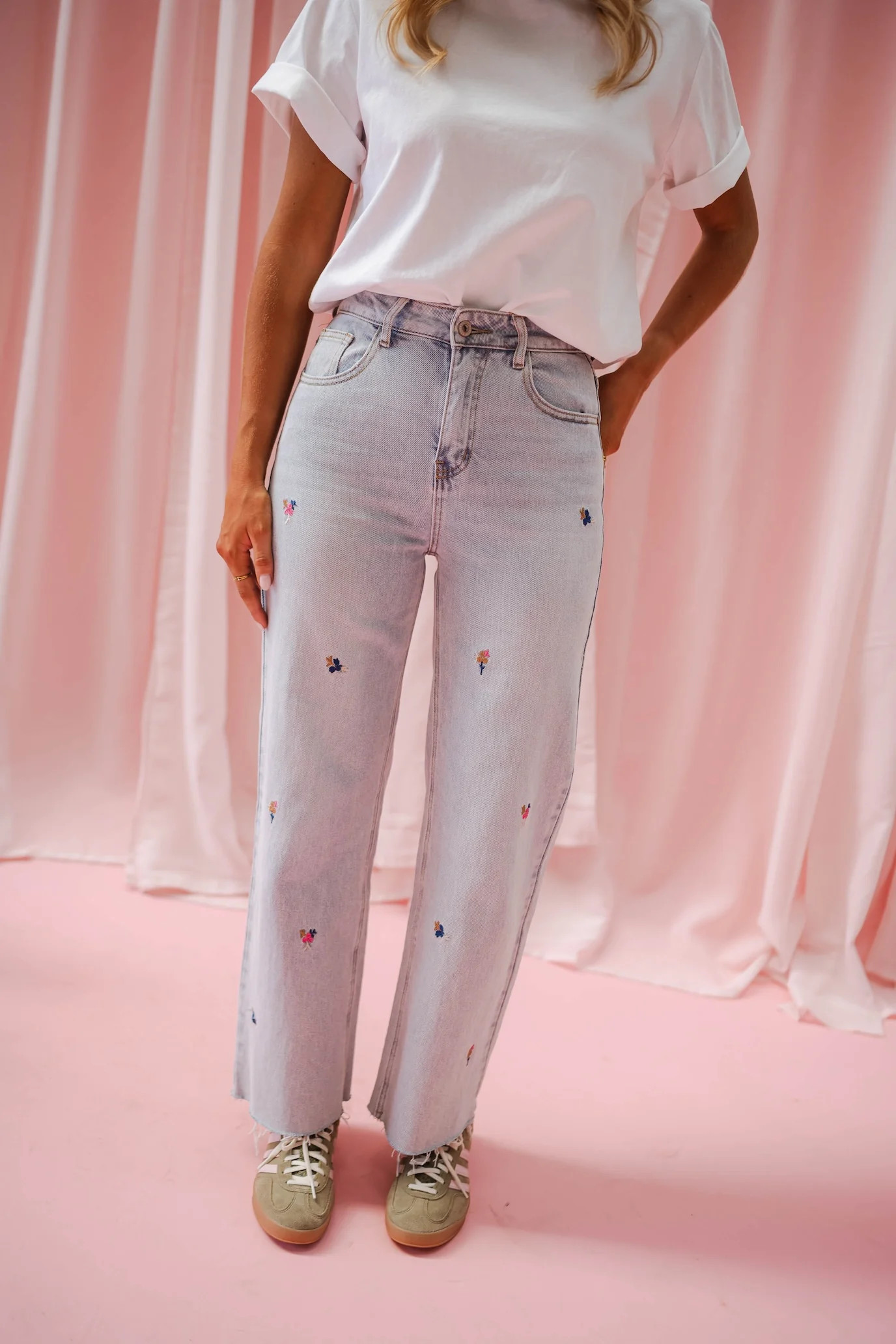 Blue Floral Anabella Jeans | Easy Clothes