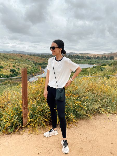 Morning hiking outfit 
Super soft black and white contrast tee (Tts) 


#LTKfit #LTKstyletip