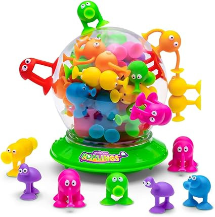 Poplings - The Original Suction Cup Toys in UFO Container - 35 pcs - Sensory Kids Bath Game      ... | Amazon (US)