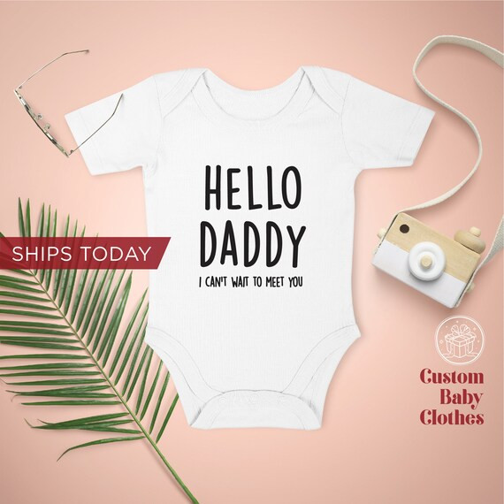 Hello Daddy Custom Onesie® / Announcement Onesie® / Organic - Etsy | Etsy (US)