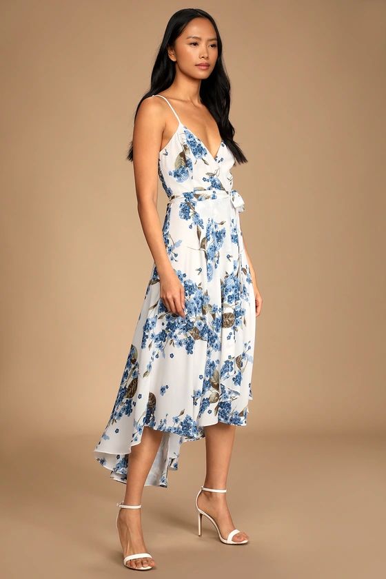Postcards From Provence White Floral Print High-Low Dress | Lulus (US)