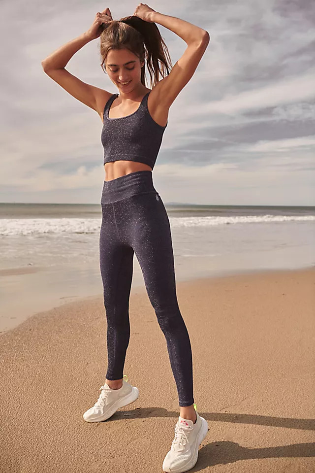 High-Rise Happiness Runs Lurex Leggings | Free People (Global - UK&FR Excluded)