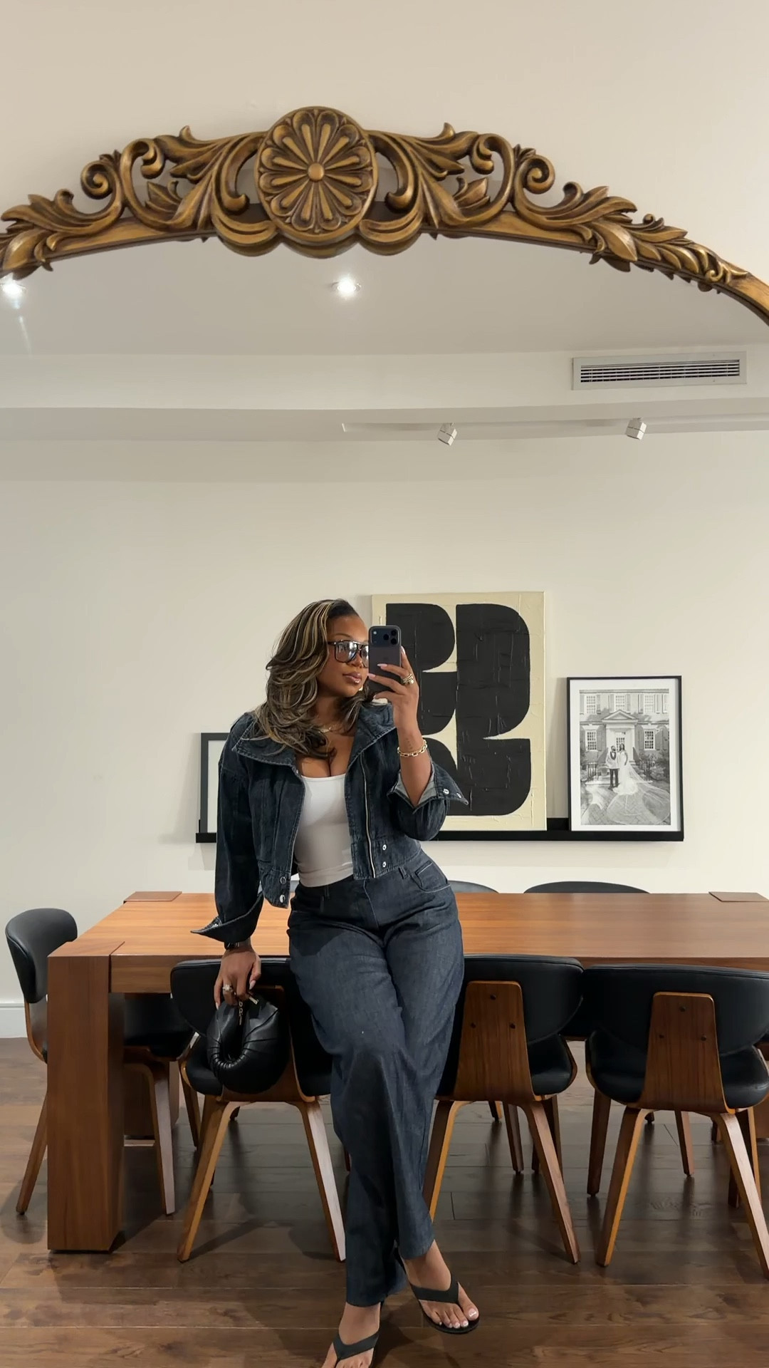 Dinner date with mom. Wearing a small and a jacket and a size Penn in the jeans play run big!! 