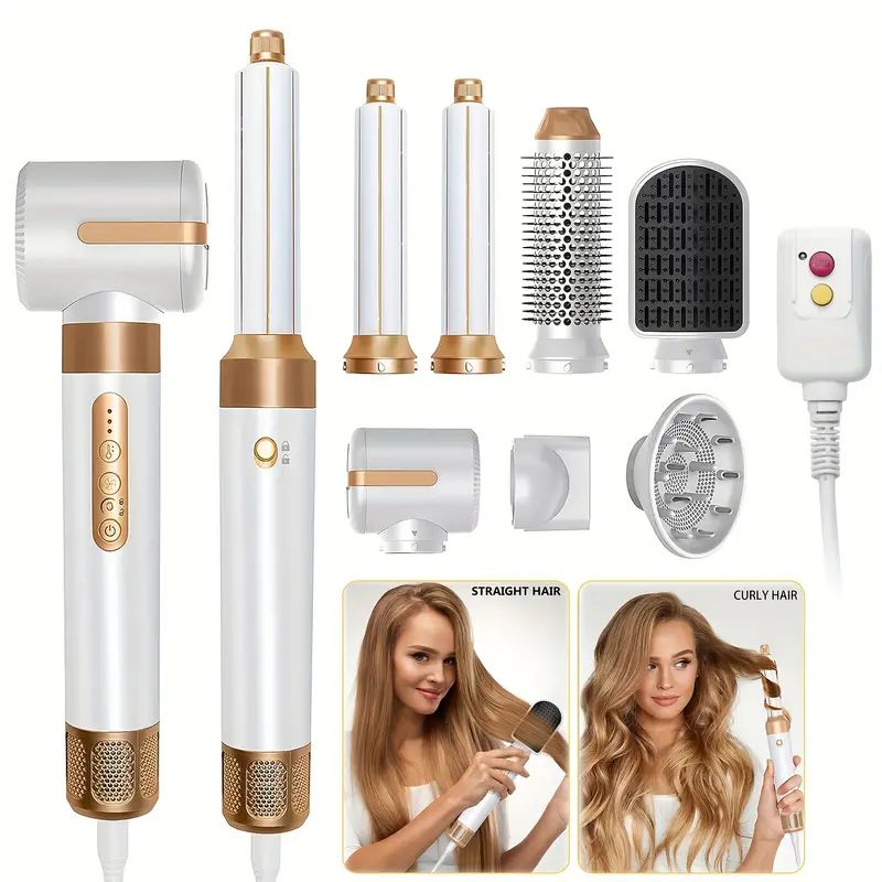 7 In 1 Hot Air Brush, Detachable Hair Dryer Brush, Powerful Hair Blow Dryer With Diffuser, Air Cu... | Temu Affiliate Program