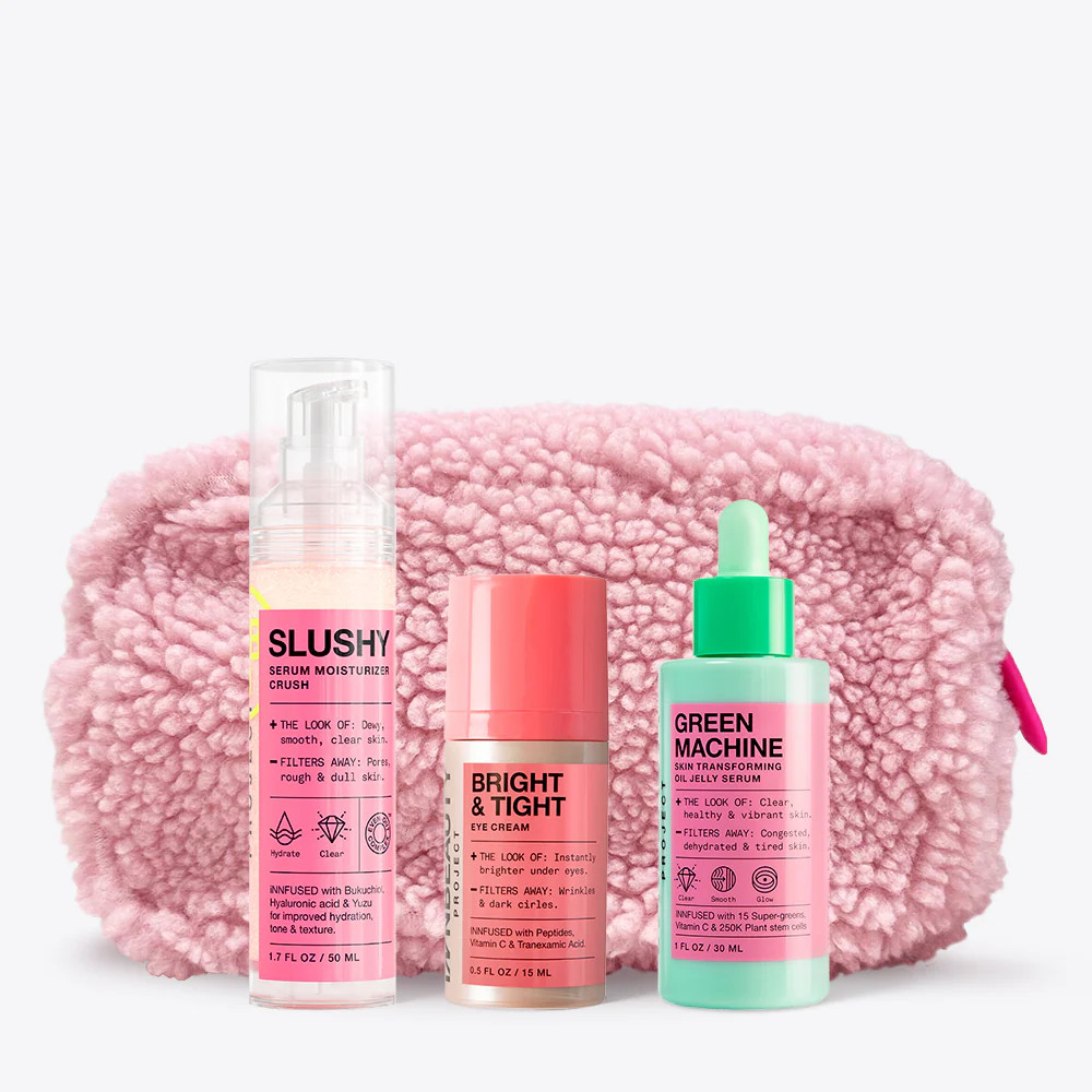 Skincare Heroes Set - Slushy, Bright & Tight, Green Machine, & Makeup Bag | InnBeauty Project