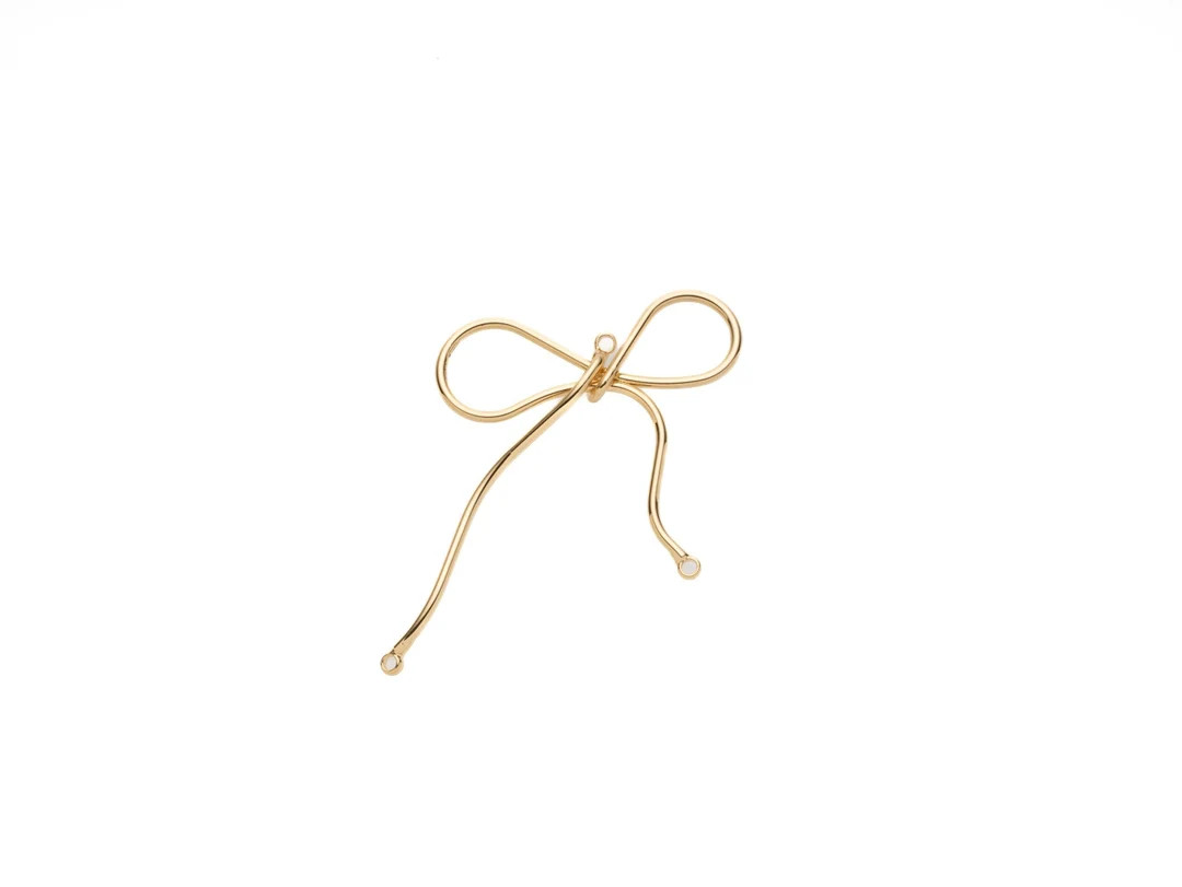 Dainty Coquette Gold Bow Simple Ribbon Charm for Earring or Necklace, CPG2082 - Etsy | Etsy (US)