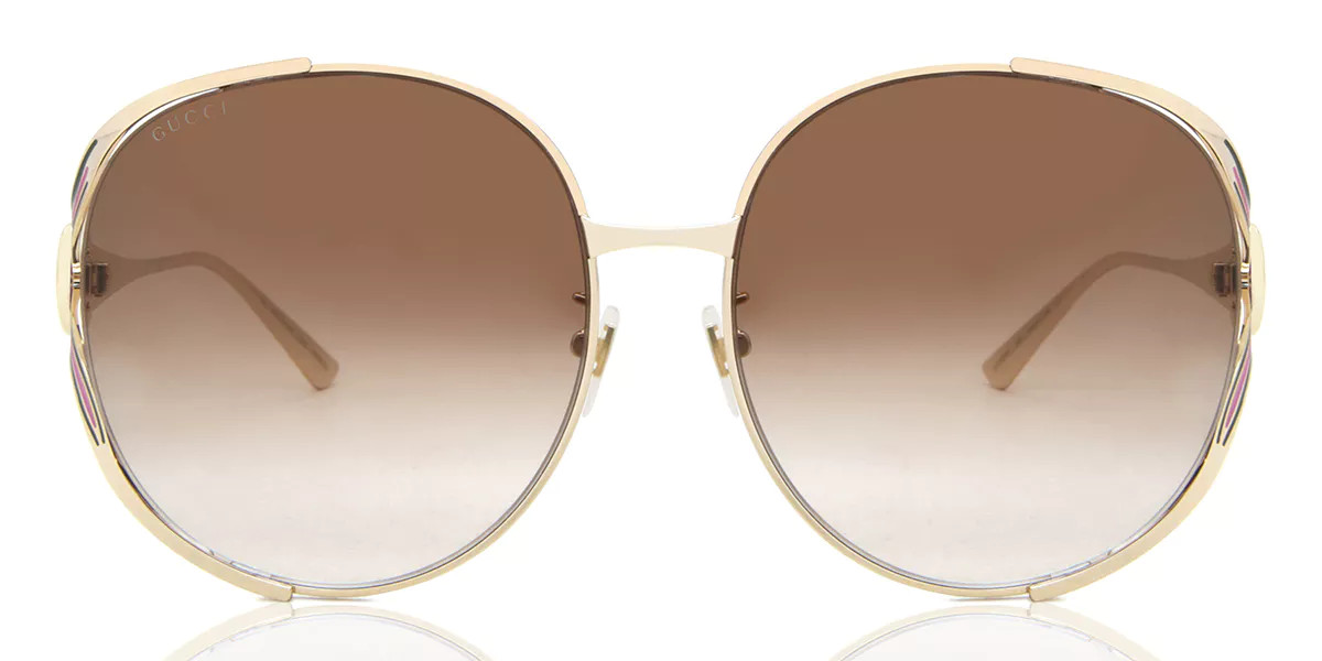 Gucci GG0225S 007 Womenâs Sunglasses Gold Size 63 - Free RX Lenses | SmartBuyGlasses Global