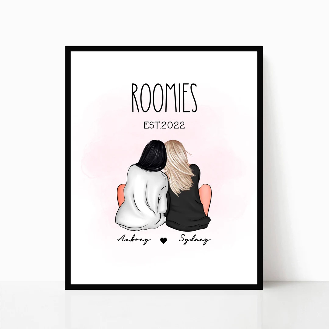 Roommates Personalized Gifts , Roomies Gifts, Roommates Illustration, Birthday Best Friends Portr... | Etsy (US)