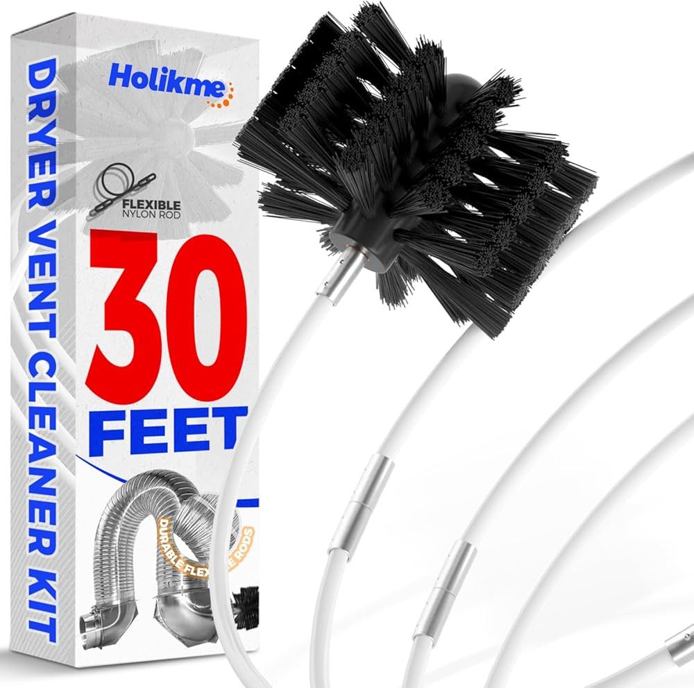 Amazon.com: Holikme 30 Feet Dryer Vent Cleaner Kit,Flexible Lint Brush with Drill Attachment, Ext... | Amazon (US)