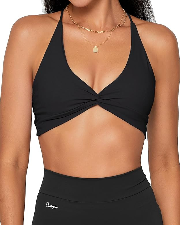Danysu Backless Sports Bra Soft Workout Tops with Removable Padded Yoga Training Bras Strappy Goi... | Amazon (US)